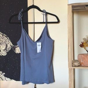 Blue/Grey Abercrombie & Fitch Tie Strap Tank